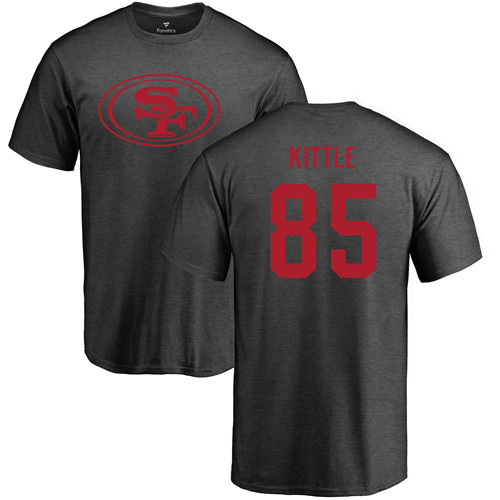 Men San Francisco 49ers Ash George Kittle One Color #85 NFL T Shirt